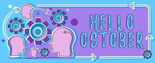 Fogalmi Megjelenítés Hello Október Üzleti Koncepció Utolsó Negyedév Tizedik Hónap — Stock Fotó