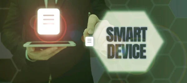 Text Zeigt Inspiration Smart Device Business Überblick Elektronisches Gadget Das — Stockfoto