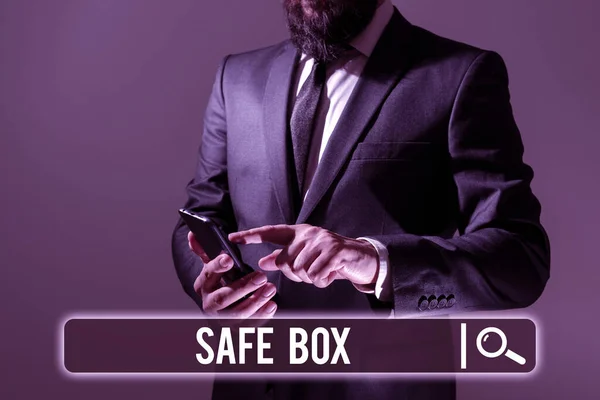 Tekst Pisma Ręcznego Safe Box Pomysł Biznes Mała Struktura Której — Zdjęcie stockowe