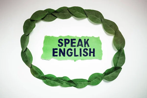 Κείμενο Γραφής Speak English Concept Meaning Study Another Foreign Language — Φωτογραφία Αρχείου