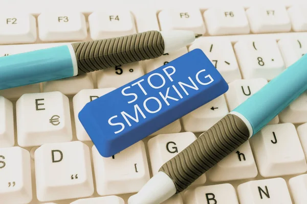 Scrivere Testo Smettere Fumare Approccio Commerciale Sospendere Interrompere Uso Della — Foto Stock