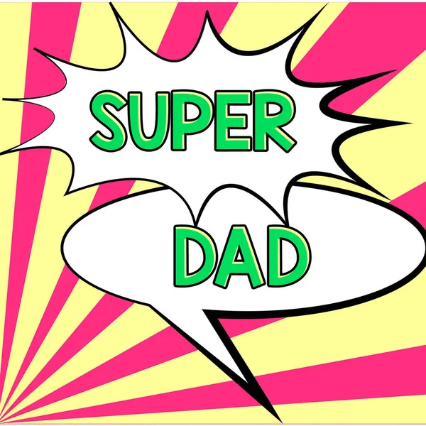 Znak Tekstowy Pokazujący Super Tata Biznes Showcase Dzieci Idol Super — Zdjęcie stockowe
