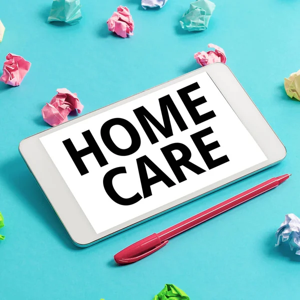 Handschrift Tekst Home Care Woord Voor Plaats Waar Tonen Kan — Stockfoto
