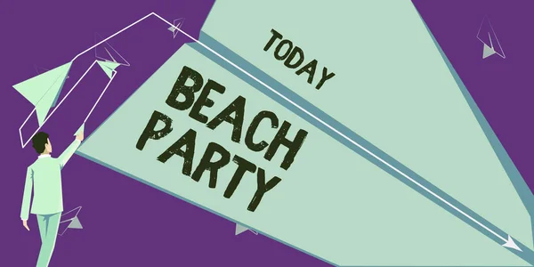 Πινακίδα Που Δείχνει Beach Party Internet Concept Μικρό Μεγάλο Φεστιβάλ — Φωτογραφία Αρχείου