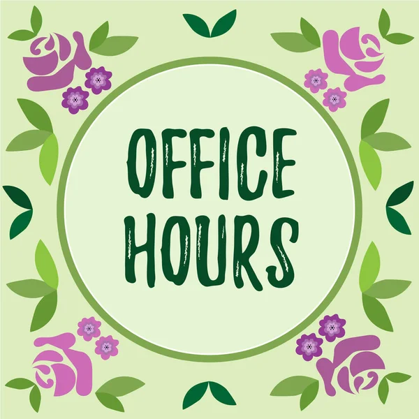Kavramsal Başlık Ofis Saatleri Fikri Saatlerinin Çalışma Saatleri — Stok fotoğraf