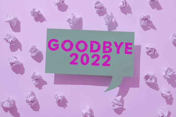 Inspiracja Pokazując Znak Żegnaj 2022 Pomysł Biznes Nowy Rok Ewa — Zdjęcie stockowe