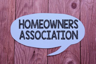 Gated Community 'nin giderleri için ücret ödenerek metin Ev Sahipleri Derneği, İş Yaklaşma Örgütü yazma