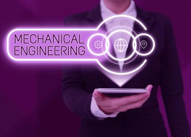 Makine Tasarım Üretim Kullanımı ile ilgili Makine Mühendisliği, İş konsepti sunan metin başlığı