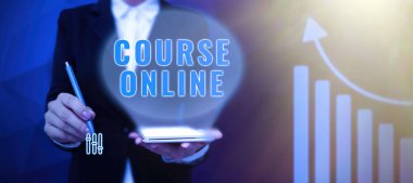 İlham veren kursu gösteren metin Çevrimiçi, İş yaklaşımı eearning Electronic Education Distant Study Digital Class