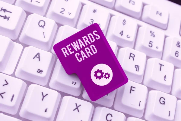 Schreiben Von Text Rewards Card Business Konzept Hilfe Beim Sammeln — Stockfoto