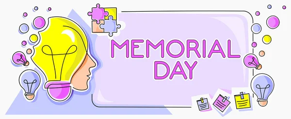 Sign Displaying Memorial Day Word Honor Remembering Those Who Died — Stock Photo, Image