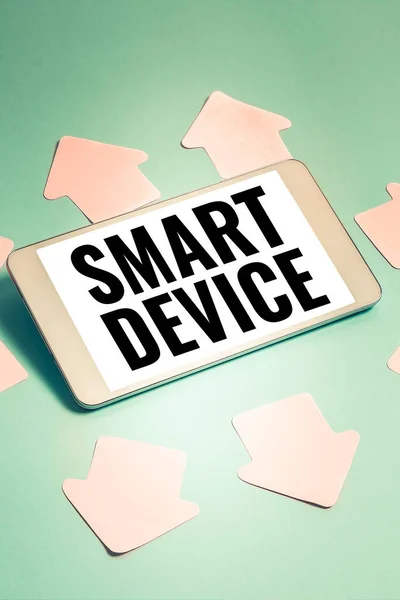 Schreiben Von Textanzeigen Smart Device Word Written Electronic Gadget Das — Stockfoto