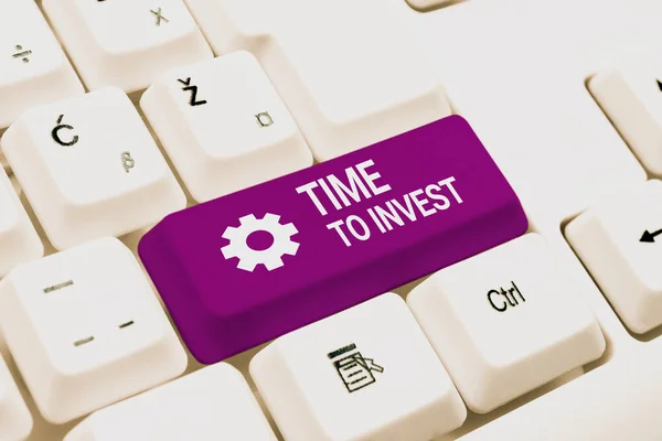 Text sign showing Time To InvestCreation of capital capable of producing other goods, Internet Concept Creation of capital capable of producing other goods