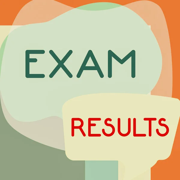 Sinal Texto Mostrando Resultados Exame Word Outcome Formal Test Shows — Fotografia de Stock