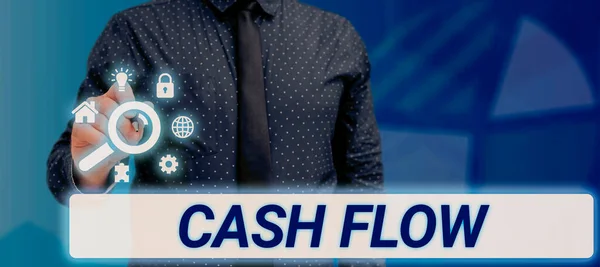 Legenda Conceitual Cash Flow Abordagem Negócios Movimento Dinheiro Para Dentro — Fotografia de Stock