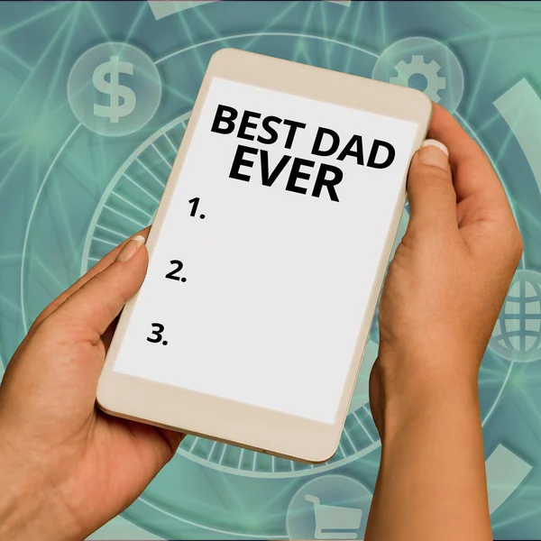 Bildunterschrift Best Dad Ever Geschäftsidee Wertschätzung Für Den Vater Liebe — Stockfoto