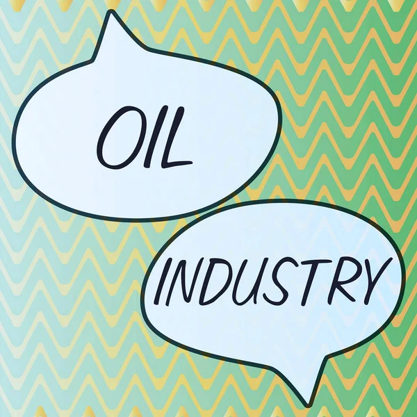 Escribir Mostrando Texto Industria Petrolera Visión General Empresa Exploración Extracción — Foto de Stock