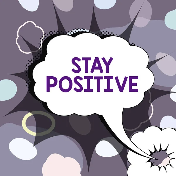 Writing Displaying Text Stay Positive Word Written Engage Uplifting Thoughts — Stock Photo, Image