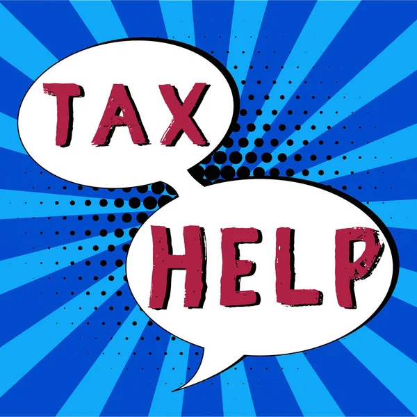 Exibição Conceitual Tax Help Conceptual Photo Assistance Compulsory Contribution State — Fotografia de Stock