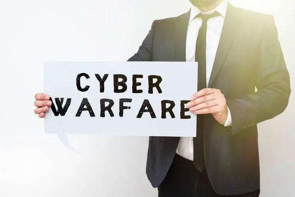 Inspiráló Szöveg Cyber Warfare Word Virtual War Hackers System Attacks — Stock Fotó