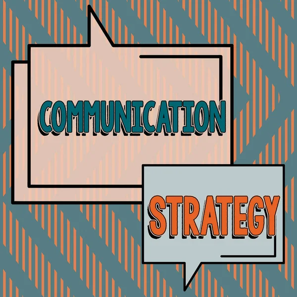 Znak Przedstawiający Strategię Komunikacji Podejście Biznesowe Słowne Lub Wizualne Plany — Zdjęcie stockowe