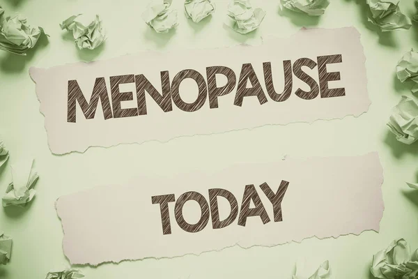 Menopoz Sunan Metin Başlığı Vitrini Kalıcı Durma Süresi Veya Adet — Stok fotoğraf
