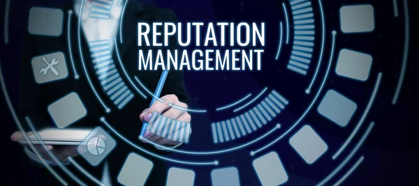 Conceptual Caption Reputation Management Business Concept Influence Control Image Brand — Stock fotografie