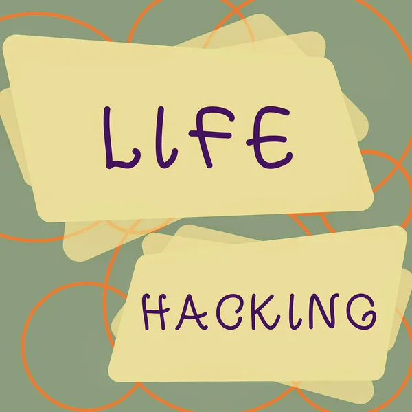 Konzeptdisplay Life Hacking Konzeptfoto Einfache Und Clevere Techniken Bei Der — Stockfoto