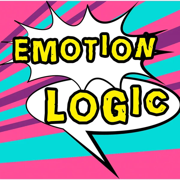 Textová Značka Zobrazující Emoční Logiku Obchodní Přehled Srdce Nebo Mozek — Stock fotografie