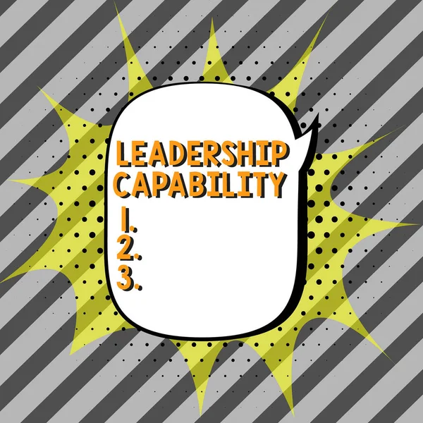 Text Ukazující Inspiraci Leadership Capability Business Koncept Může Leader Vybudovat — Stock fotografie