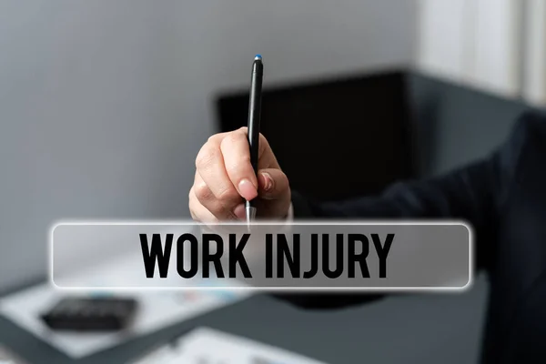工作伤害 工作中的商业概念事故危险不安全条件下的伤害创伤 — 图库照片