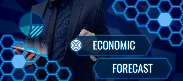 Text Der Inspiration Zeigt Economic Forecastprozess Vorhersagen Über Den Zustand — Stockfoto