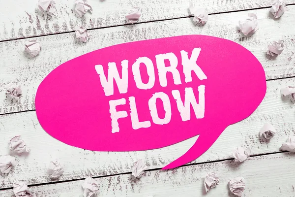 Texto Que Muestra Inspiración Work Flow Word Written Continuity Certain —  Fotos de Stock