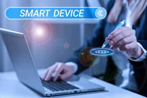 Textzeichen Das Smart Device Word Für Elektronisches Gerät Zeigt Das — Stockfoto