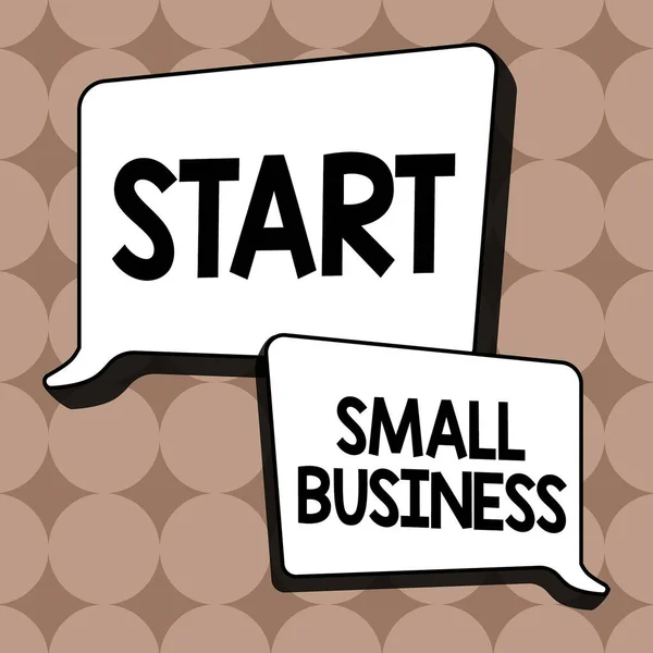 Sign Exibindo Iniciar Pequenas Empresas Conceito Internet Aspirando Empreendedor Uma — Fotografia de Stock