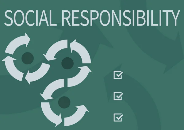 Exibição Conceitual Responsabilidade Social Internet Concept Obrigação Para Benefício Sociedade — Fotografia de Stock