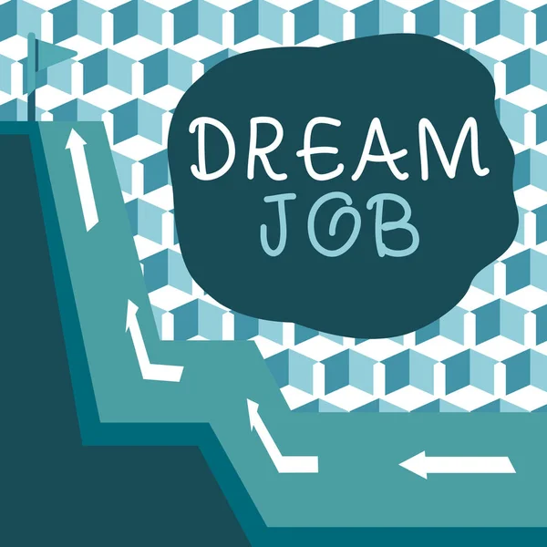 Escrita Mão Texto Dream Job Vitrine Negócios Ato Que Pago — Fotografia de Stock