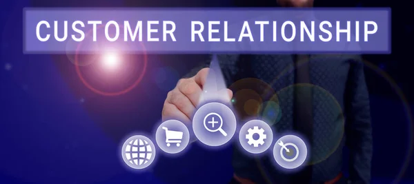Metin Müşteri Lişkileri Anlamı Anlaşma Şirket Tüketiciler Arası Etkileşim Yazılıyor — Stok fotoğraf