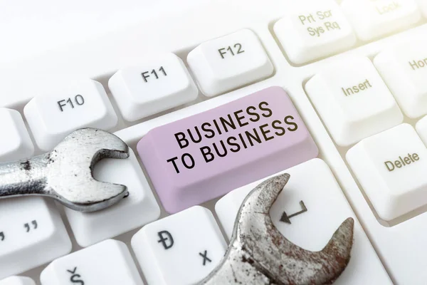 Texto Que Presenta Business Business Palabra Escrita Transacción Comercial Entre — Foto de Stock