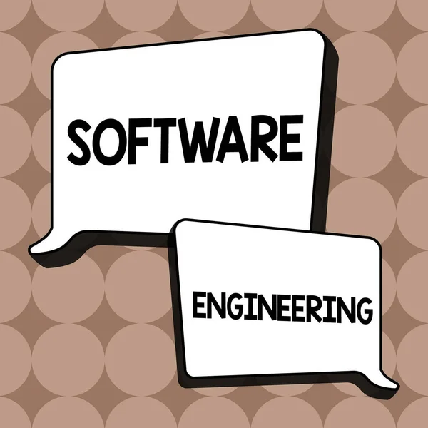 Inspiración Mostrando Signo Ingeniería Software Concepto Negocio Desarrollo Programas Enfoque — Foto de Stock