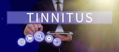 Kavramsal başlık Tinnitus, iş görüşü bir zil ya da müzik ve kulaklarda benzer bir ses hissi