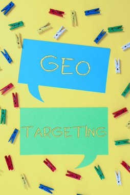 Metin Coğrafi Hedefleme yazılıyor, Dijital Reklamlar için Sözcük IP Adres Kampanyası Adresi Görünümleri