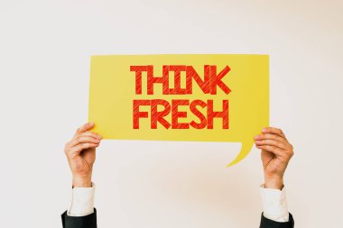 El yazısı işareti Taze Düşün, Doğal malzemeler üzerine Düşünme Üzerine Yazılan Sözcük Pozitif İyi Ortam