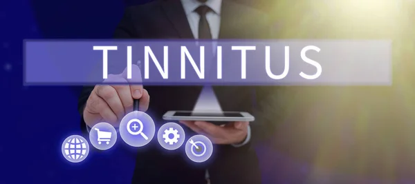 Концептуальний Підпис Tinnitus Business Overview Дзвінок Або Музика Схожі Відчуття — стокове фото