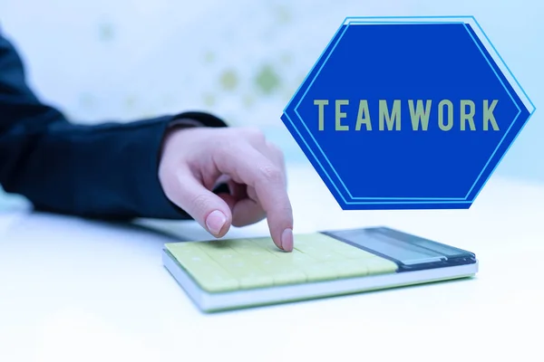 Handschrift Text Teamwork Word Written Group Show Who Work One — Stockfoto