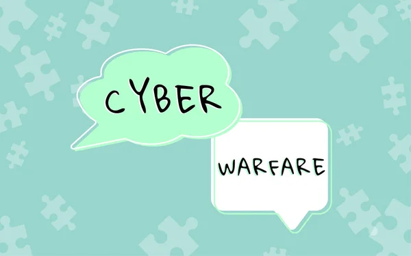 Konceptvisning Cyber Warfare Affärsöversikt Virtual War Hackers System Attacks Digital — Stockfoto