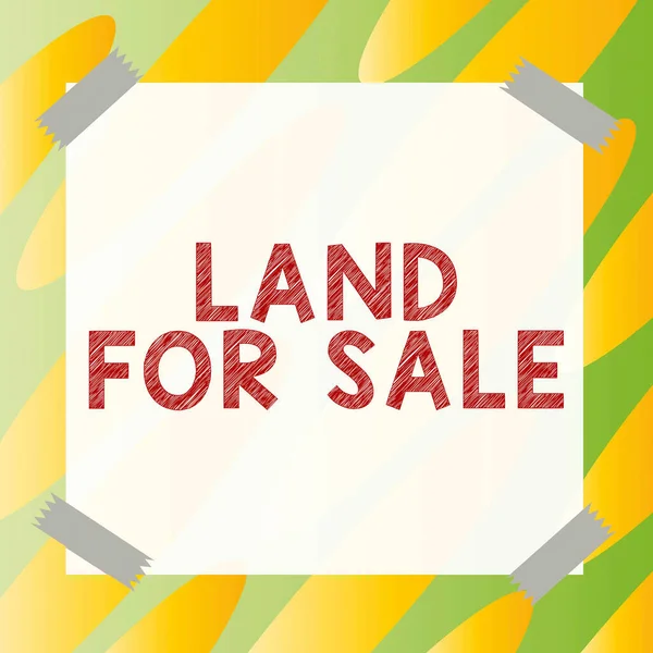 Sign Exibindo Terreno Para Venda Abordagem Negócios Real Estate Lot — Fotografia de Stock