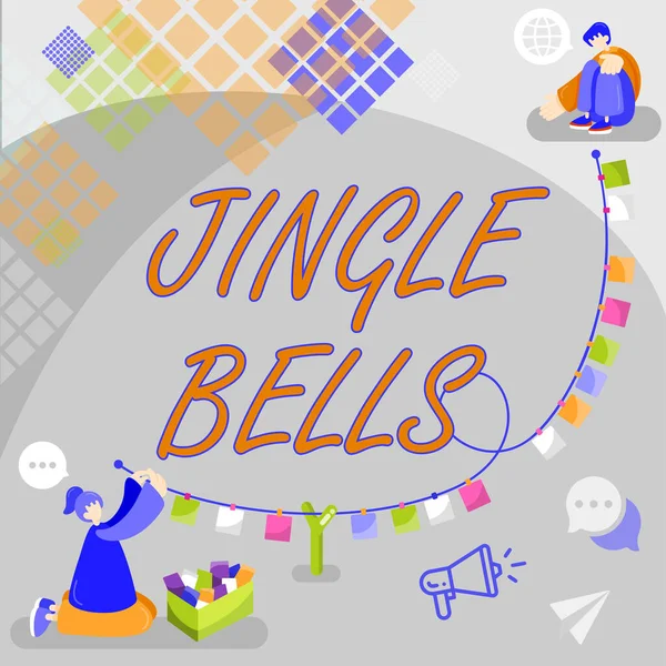 Έμπνευση Δείχνει Σημάδι Jingle Bells Εννοιολογική Φωτογραφία Πιο Διάσημο Παραδοσιακό — Φωτογραφία Αρχείου