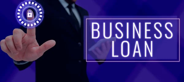 Text Bildtext Presenterar Business Loan Word Skrivet Kredit Inteckning Finansiellt — Stockfoto