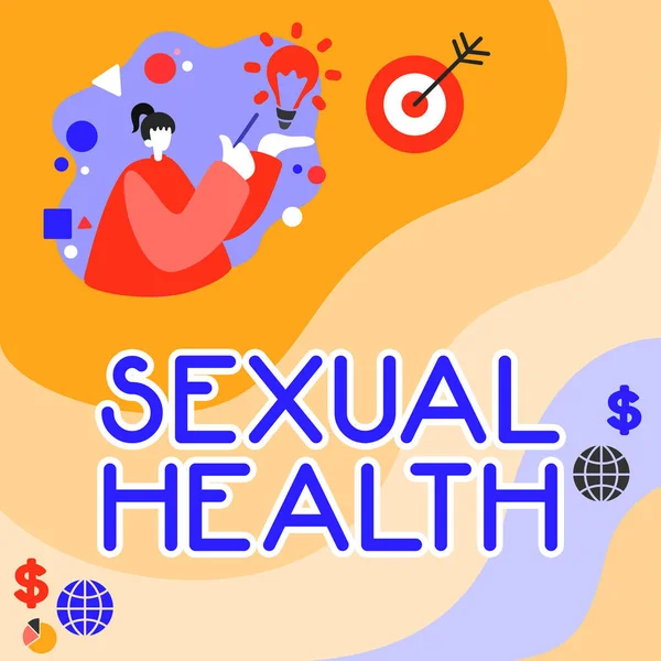 Textová Značka Ukazující Sexuální Zdraví Koncept Internetu Zdravější Tělo Uspokojující — Stock fotografie